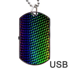 Digitally Created Halftone Dots Abstract Background Design Dog Tag Usb Flash (one Side) by Nexatart