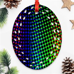 Digitally Created Halftone Dots Abstract Background Design Oval Filigree Ornament (two Sides) by Nexatart