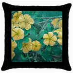 Yellow Flowers At Nature Throw Pillow Case (Black) Front