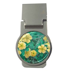 Yellow Flowers At Nature Money Clips (round)  by dflcprints