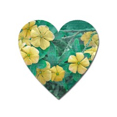 Yellow Flowers At Nature Heart Magnet by dflcprints