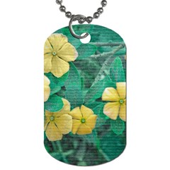 Yellow Flowers At Nature Dog Tag (one Side) by dflcprints