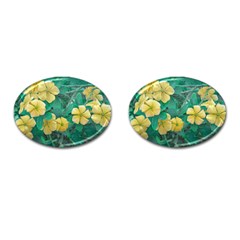 Yellow Flowers At Nature Cufflinks (oval) by dflcprints