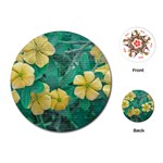 Yellow Flowers At Nature Playing Cards (Round)  Front