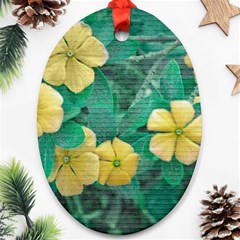 Yellow Flowers At Nature Oval Ornament (two Sides) by dflcprints