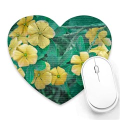 Yellow Flowers At Nature Heart Mousepads by dflcprints