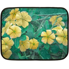 Yellow Flowers At Nature Double Sided Fleece Blanket (mini)  by dflcprints