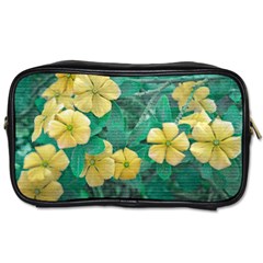 Yellow Flowers At Nature Toiletries Bags by dflcprints