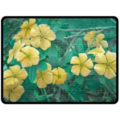 Yellow Flowers At Nature Fleece Blanket (large)  by dflcprints