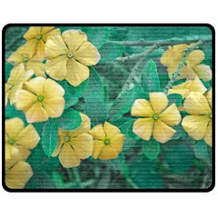 Yellow Flowers At Nature Fleece Blanket (medium)  by dflcprints