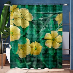 Yellow Flowers At Nature Shower Curtain 60  X 72  (medium)  by dflcprints