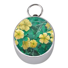 Yellow Flowers At Nature Mini Silver Compasses by dflcprints