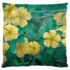 Yellow Flowers At Nature Large Flano Cushion Case (two Sides) by dflcprints