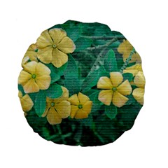 Yellow Flowers At Nature Standard 15  Premium Flano Round Cushions by dflcprints