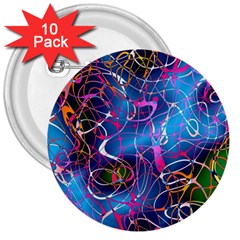 Background Chaos Mess Colorful 3  Buttons (10 Pack)  by Nexatart