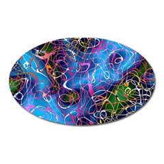 Background Chaos Mess Colorful Oval Magnet by Nexatart