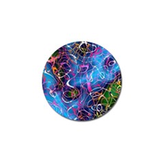 Background Chaos Mess Colorful Golf Ball Marker by Nexatart