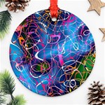 Background Chaos Mess Colorful Round Ornament (Two Sides) Back