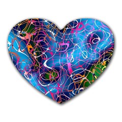 Background Chaos Mess Colorful Heart Mousepads by Nexatart