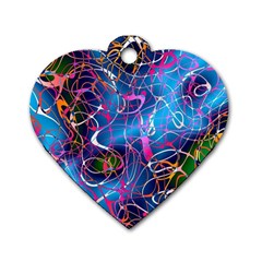 Background Chaos Mess Colorful Dog Tag Heart (two Sides) by Nexatart