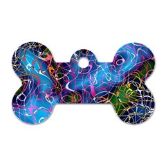 Background Chaos Mess Colorful Dog Tag Bone (two Sides) by Nexatart