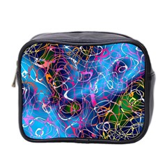 Background Chaos Mess Colorful Mini Toiletries Bag 2-side by Nexatart