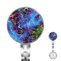 Background Chaos Mess Colorful Stainless Steel Nurses Watch by Nexatart