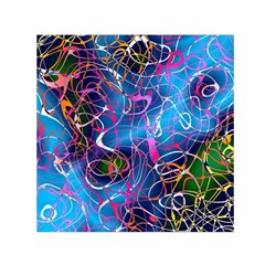 Background Chaos Mess Colorful Small Satin Scarf (square) by Nexatart