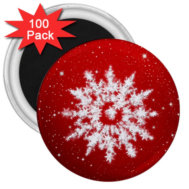 Background Christmas Star 3  Magnets (100 pack)