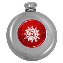 Background Christmas Star Round Hip Flask (5 Oz) by Nexatart