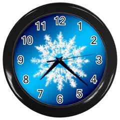 Background Christmas Star Wall Clocks (black) by Nexatart