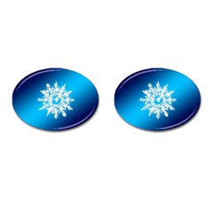 Background Christmas Star Cufflinks (oval) by Nexatart