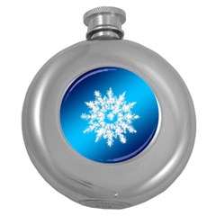 Background Christmas Star Round Hip Flask (5 Oz) by Nexatart