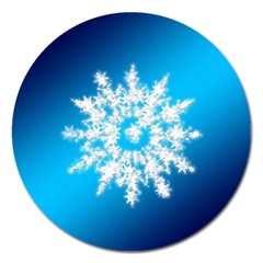 Background Christmas Star Magnet 5  (round) by Nexatart