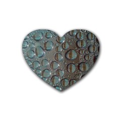 Drop Of Water Condensation Fractal Rubber Coaster (heart)  by Nexatart