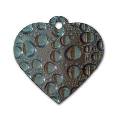 Drop Of Water Condensation Fractal Dog Tag Heart (one Side) by Nexatart