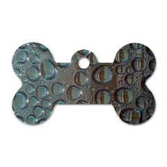 Drop Of Water Condensation Fractal Dog Tag Bone (two Sides) by Nexatart