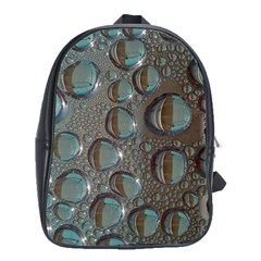 Drop Of Water Condensation Fractal School Bag (xl) by Nexatart