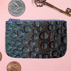 Drop Of Water Condensation Fractal Large Coin Purse by Nexatart