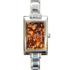 Fall Foliage Autumn Leaves October Rectangle Italian Charm Watch by Nexatart