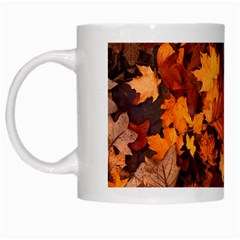 Fall Foliage Autumn Leaves October White Mugs by Nexatart