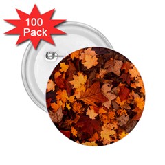 Fall Foliage Autumn Leaves October 2 25  Buttons (100 Pack)  by Nexatart