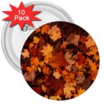 Fall Foliage Autumn Leaves October 3  Buttons (10 pack)  Front