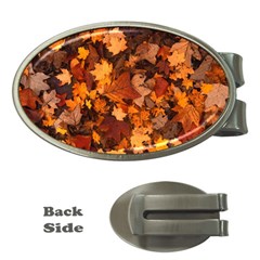 Fall Foliage Autumn Leaves October Money Clips (oval)  by Nexatart