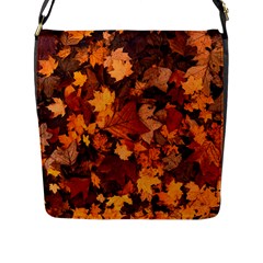 Fall Foliage Autumn Leaves October Flap Messenger Bag (l)  by Nexatart