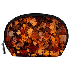 Fall Foliage Autumn Leaves October Accessory Pouches (large)  by Nexatart