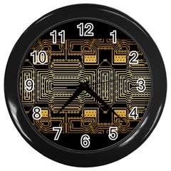 Board Digitization Circuits Wall Clocks (black) by Nexatart