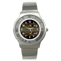 Board Digitization Circuits Stainless Steel Watch by Nexatart