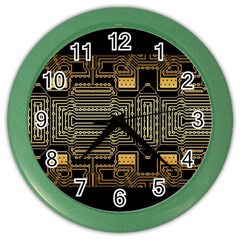 Board Digitization Circuits Color Wall Clocks by Nexatart