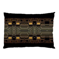 Board Digitization Circuits Pillow Case by Nexatart